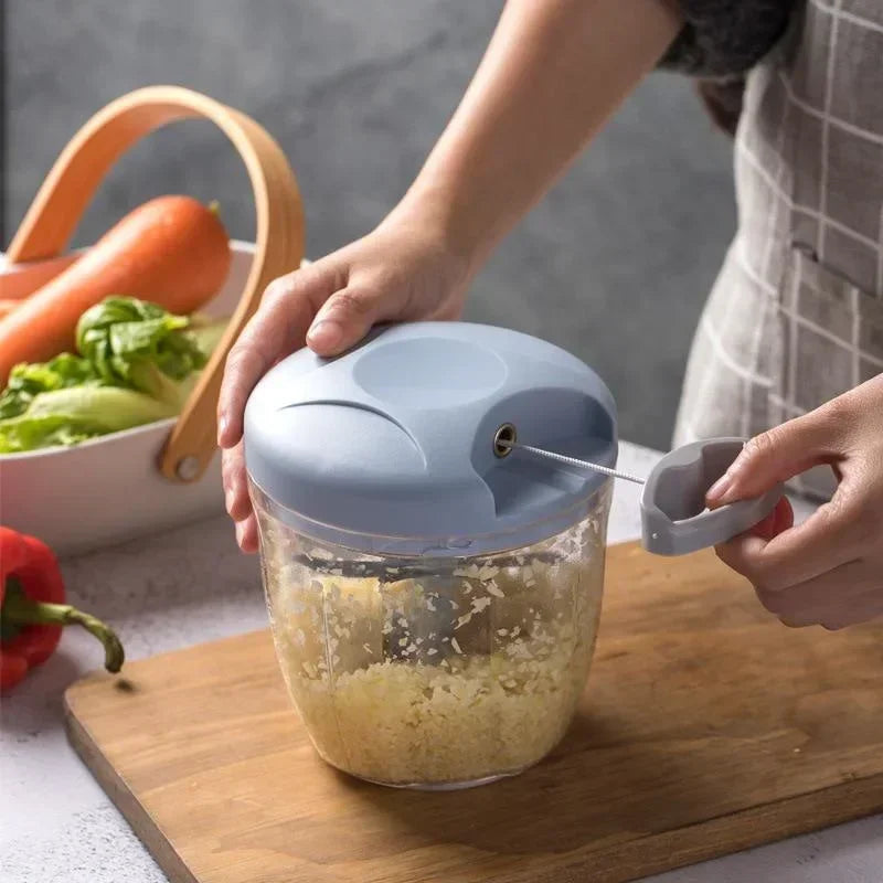 Novo triturador de cebola vegetal cortador cozinha acessórios 500/900ml manual picador carne alho chopper girar alho imprensa