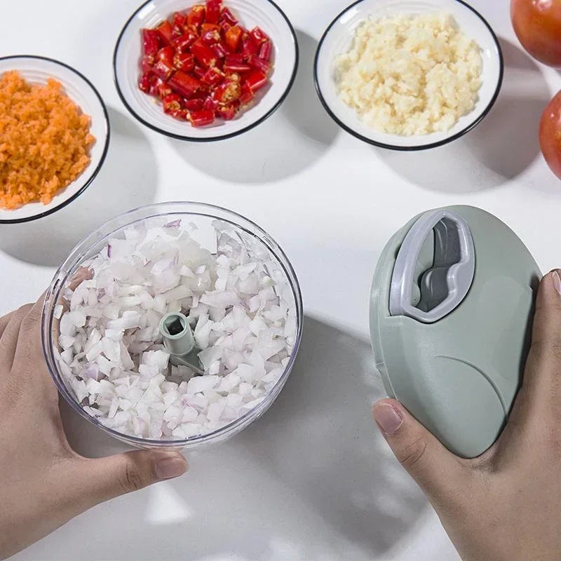 Novo triturador de cebola vegetal cortador cozinha acessórios 500/900ml manual picador carne alho chopper girar alho imprensa