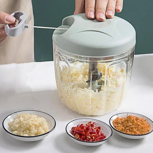 Novo triturador de cebola vegetal cortador cozinha acessórios 500/900ml manual picador carne alho chopper girar alho imprensa